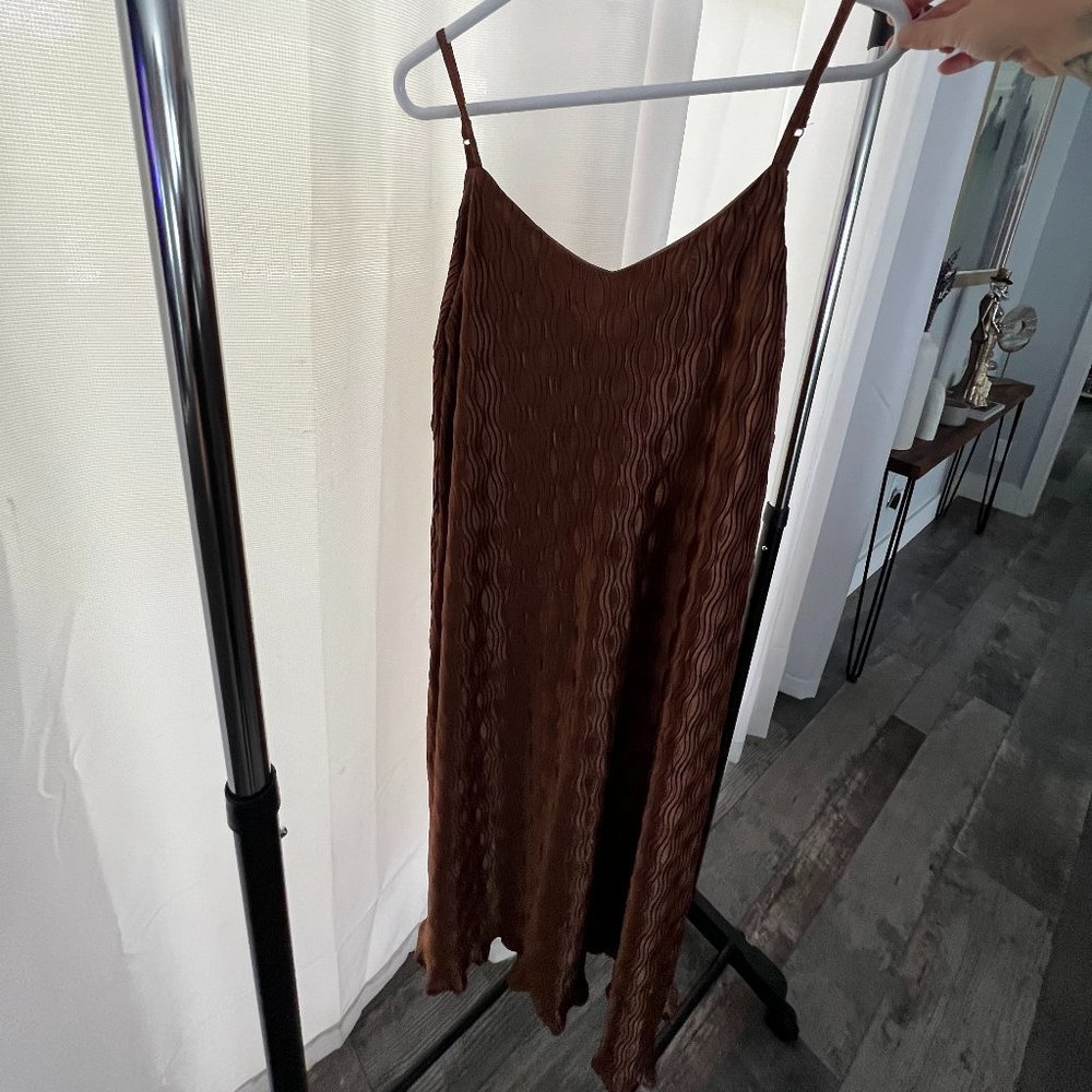Beautiful Chocolate Brown textured dress!
